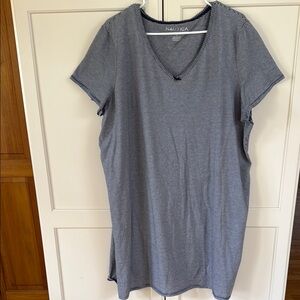 Nautica Women's Blue Striped nightshirt/pajama 1X